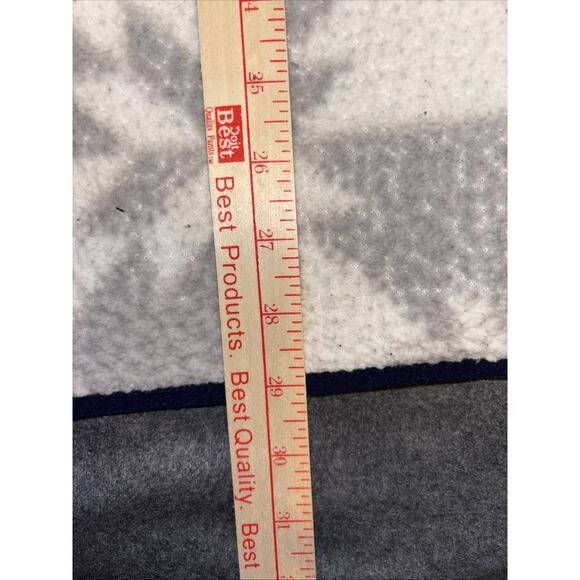 Lands End Fair Isle Snowflake Gray And White Sz 2X Pullover Fleece Outerwear - Picture 5 of 7